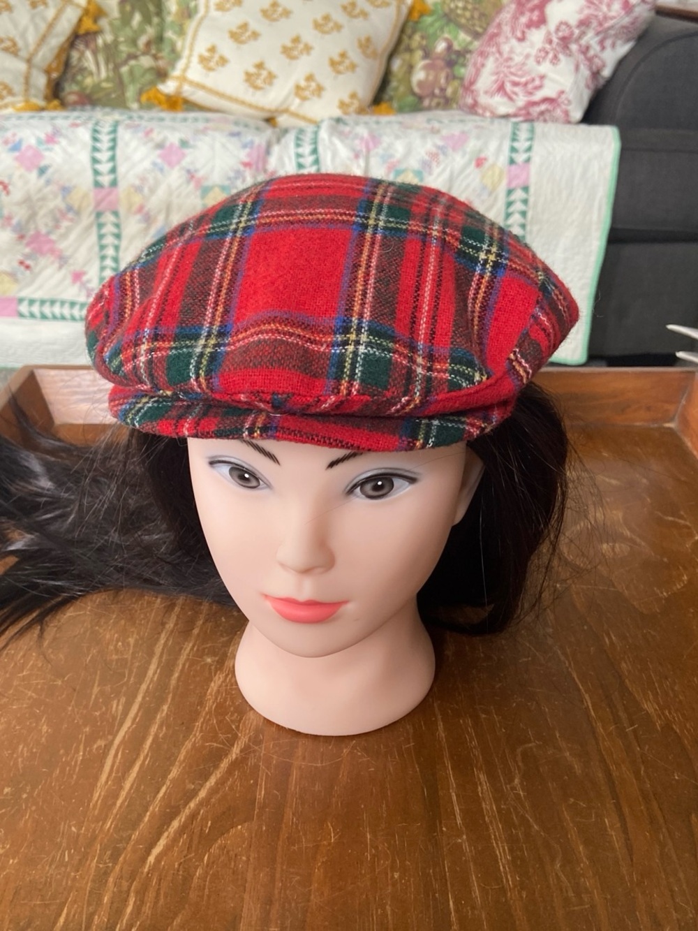 Woolrich Red Plaid Newsboy Cap